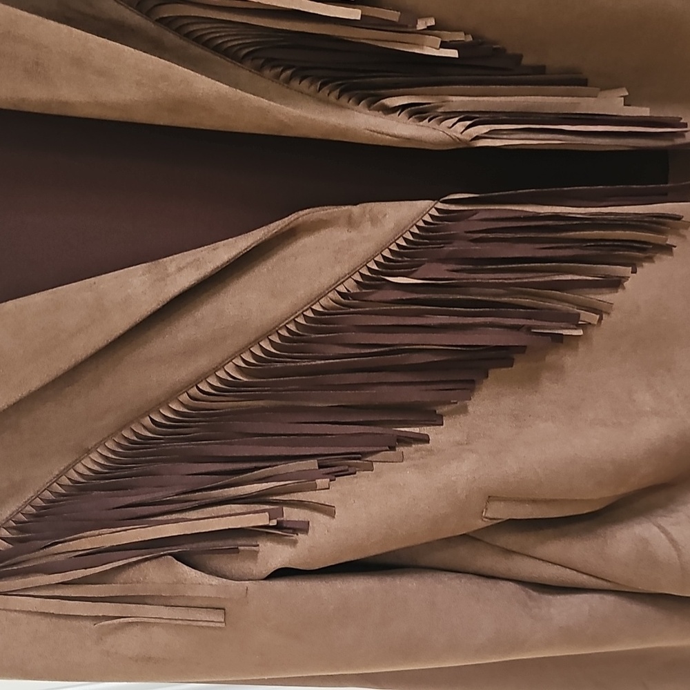 Maurices Brown Suede Fringe Blazer Jacket